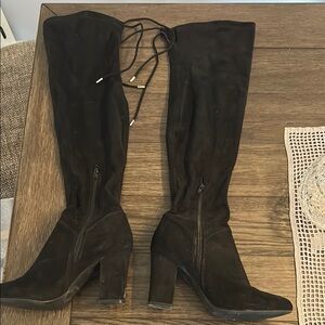 Aldo Black Suede Over-the-Knee Boots